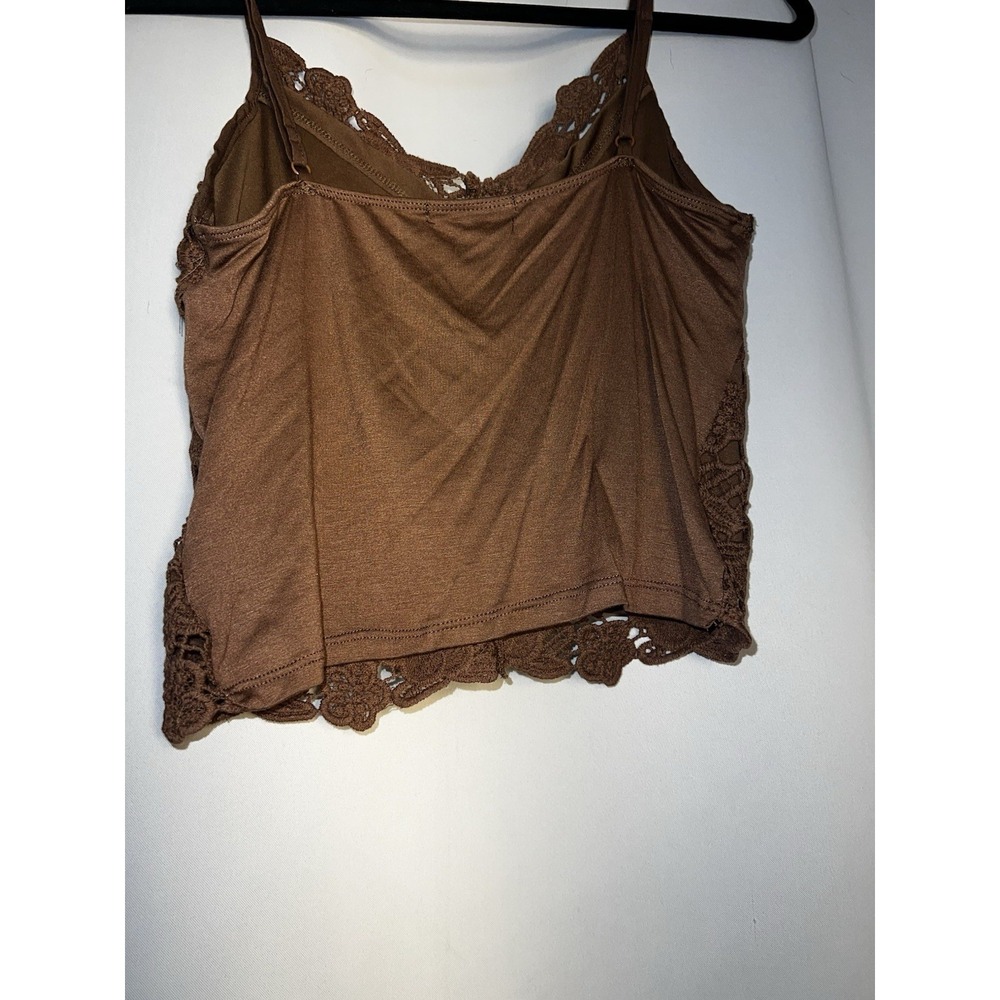 Brand New Ambiance Apparel Brown Floral Lace Camisole Tank Top Size M - Picture 5 of 6